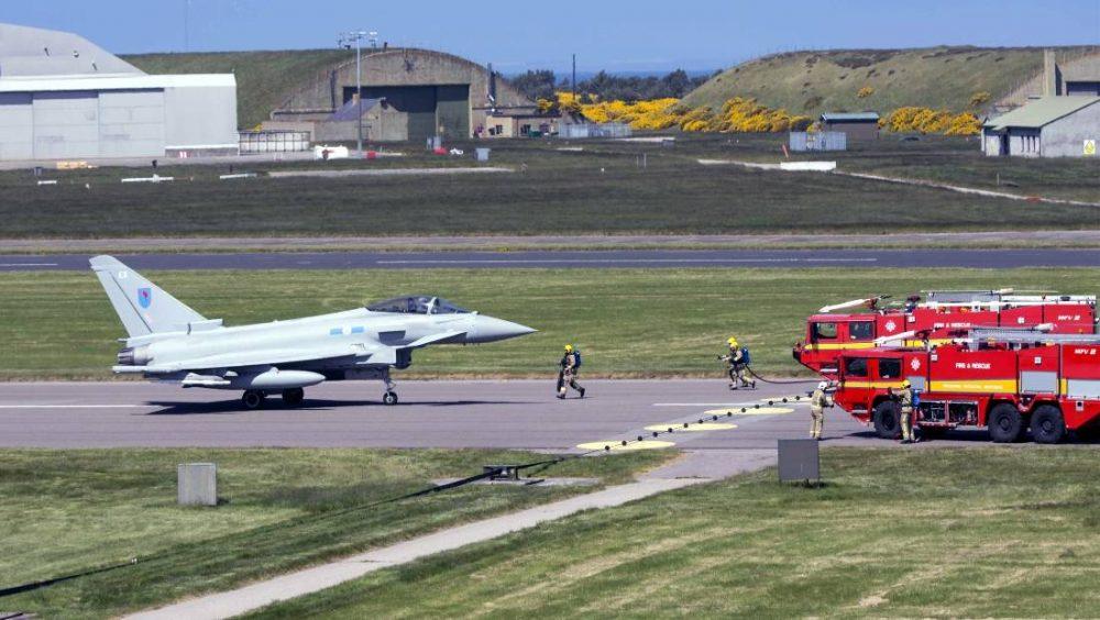 Typhoon on the Kinloss runway to test out alternative landing procedures.