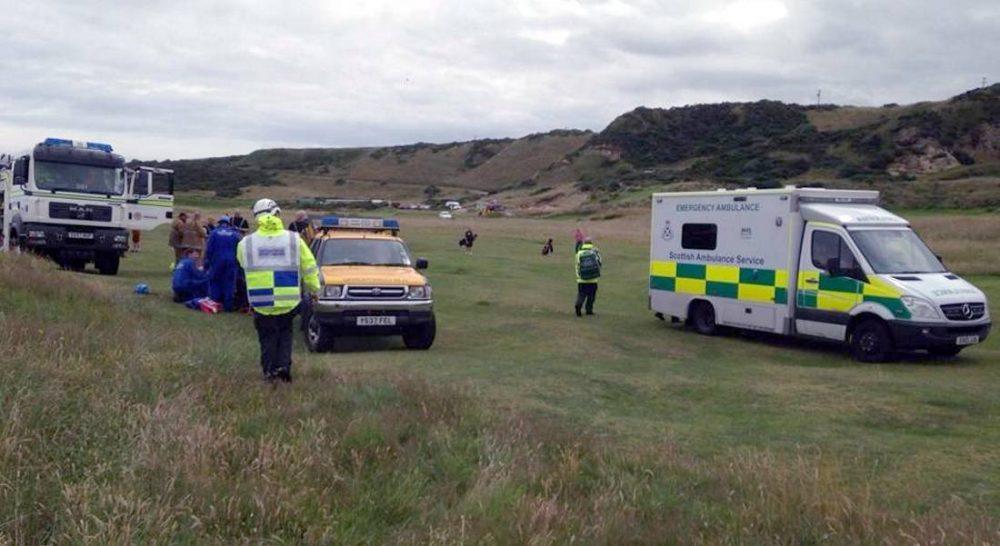 Joint rescue services effort at Covesea (Pic: Coastguard in Moray Facebook)