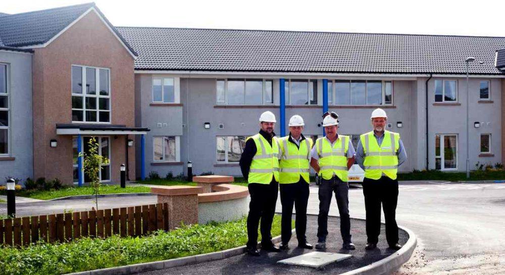 Deveron Construction team members Stewart Riddoch (Project Surveyor), Colin Wright (Operations Manager), Scott Clark (Site Manager) and Bruce Robertson (General Manager). 