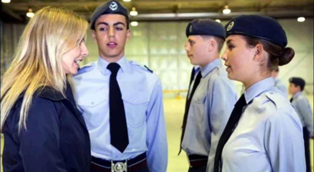 Carol chatted with cadets at RAF Lossiemouth.