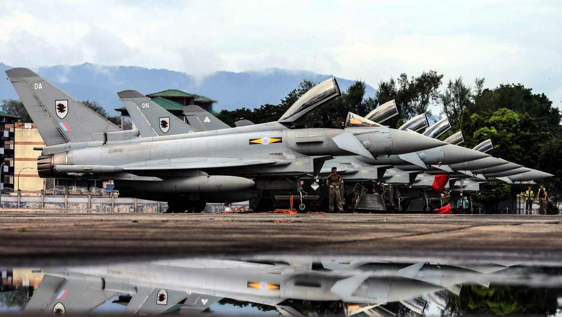 Moray Typhoons lined up before their departure to Japan.